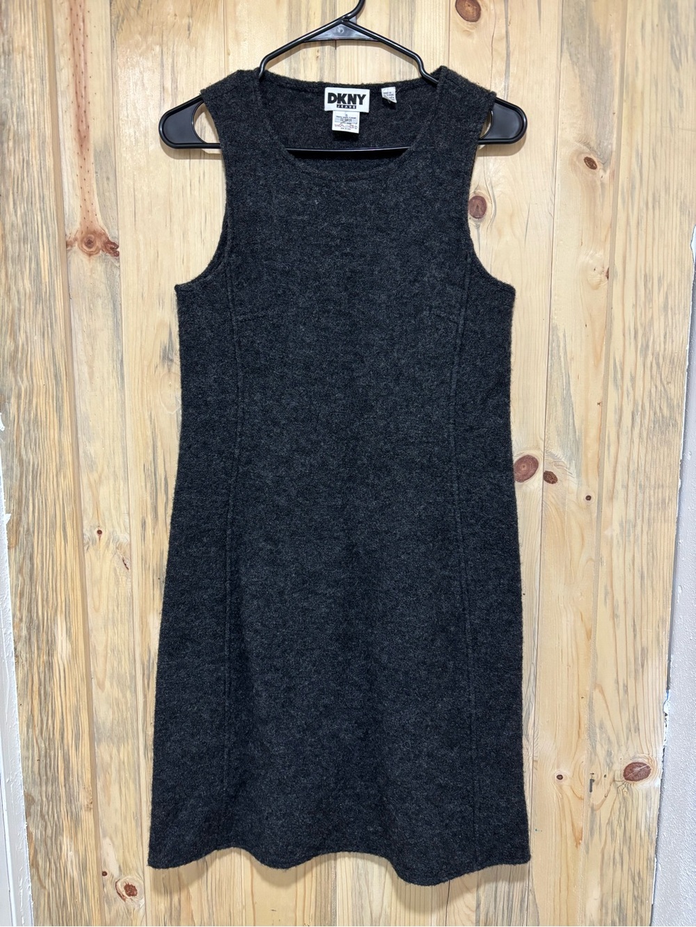 DKNY Charcoal Sleeveless Knit Shift Dress